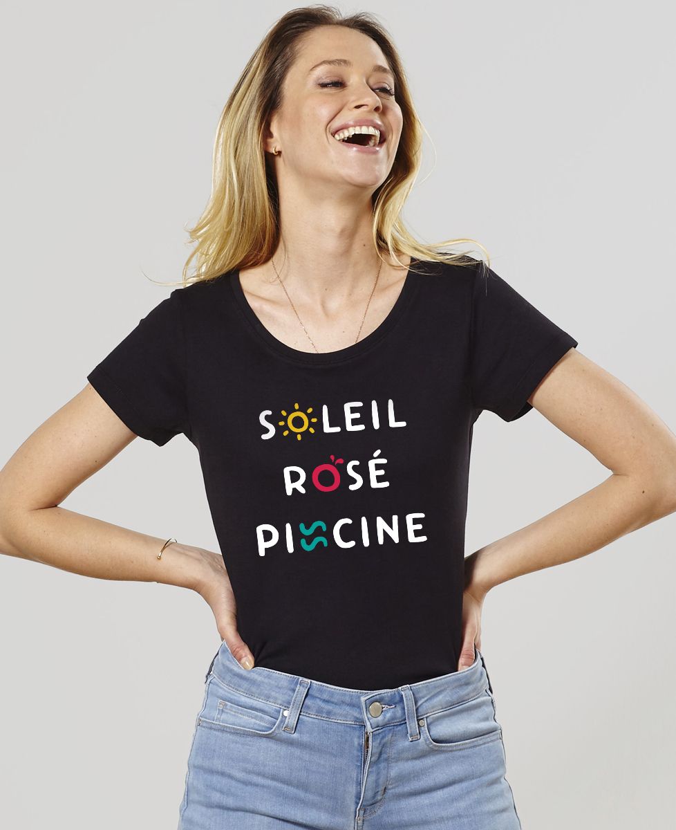T-Shirt femme Soleil Rosé Piscine