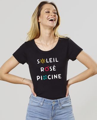T-Shirt femme Soleil Rosé Piscine