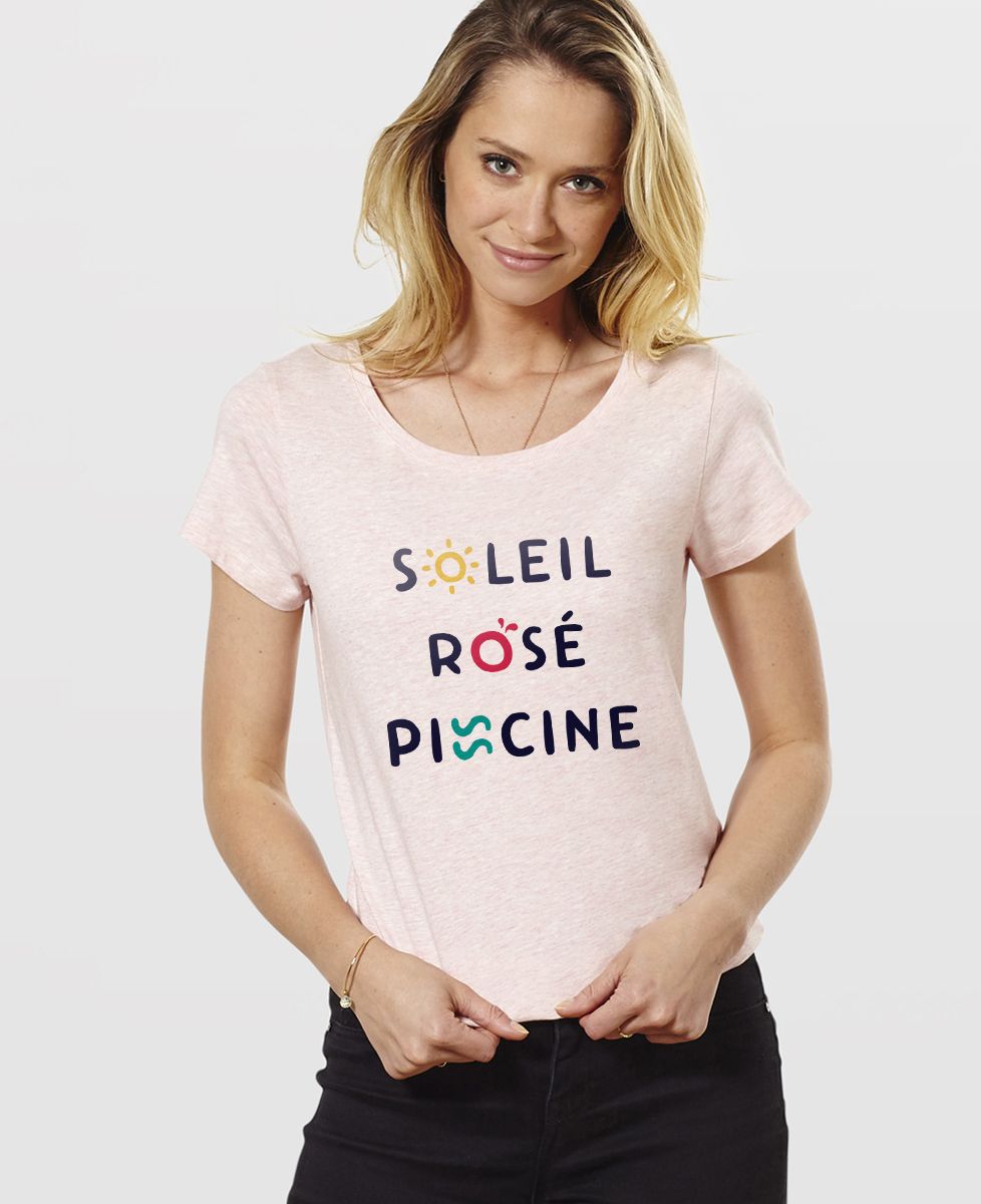 T-Shirt femme Soleil Rosé Piscine
