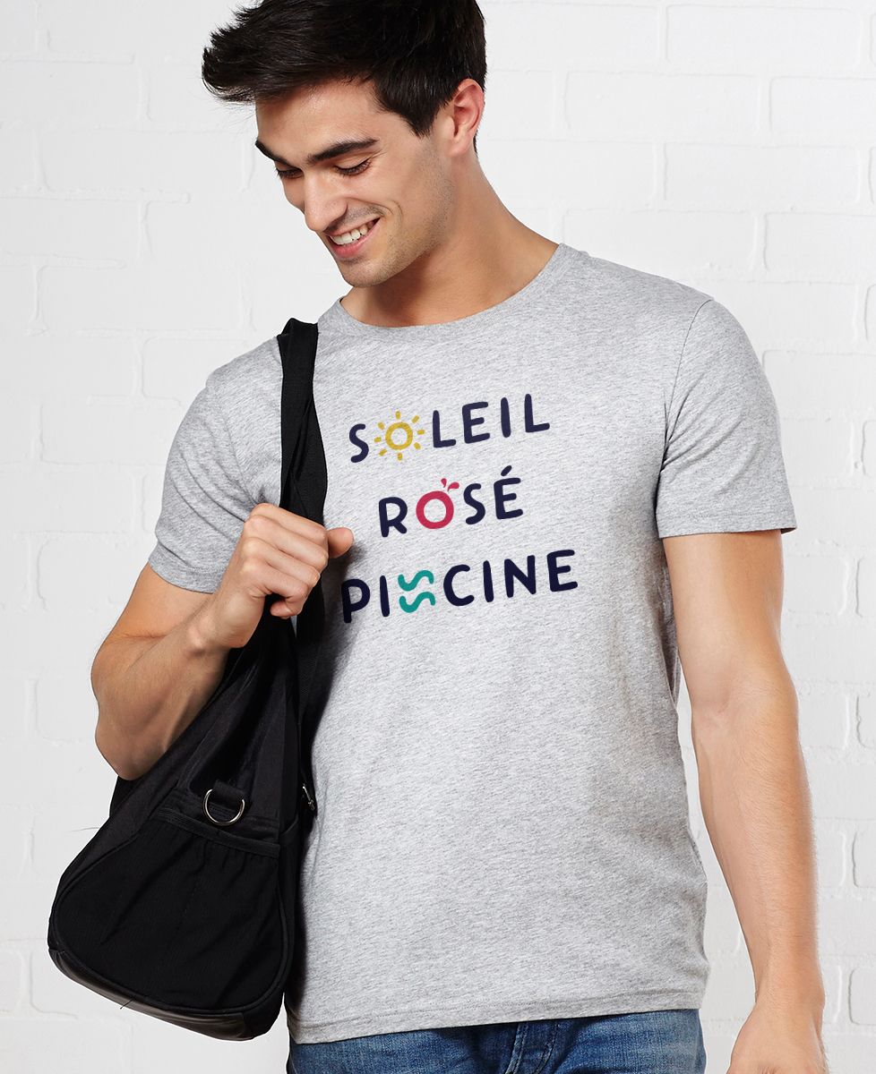 T-Shirt homme Soleil Rosé Piscine