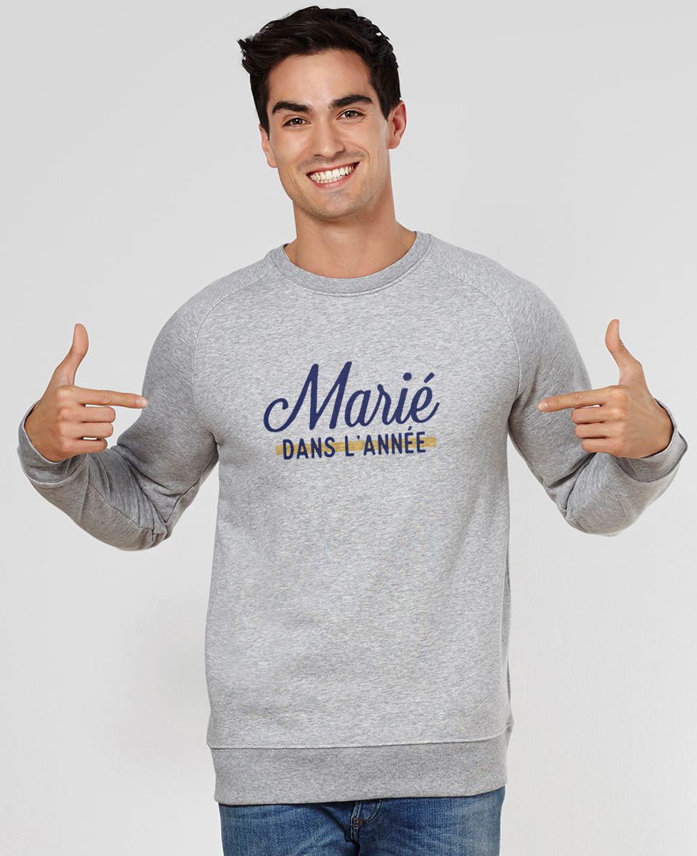 Sweatshirt homme Marié dans l'année - Cadeaux Couple, Mariage