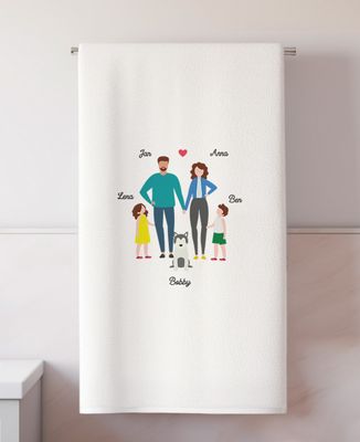 Handtuch individualisierte Familie - Papa-Geschenke, Geschenke Mama, Werdende Mutter/Vater