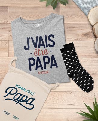 Coffret J'vais être papa + chaussettes moustaches