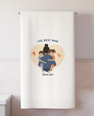 Bath towel Customized "The best mum" - Mom's gifts, Mom/Dad-to-be