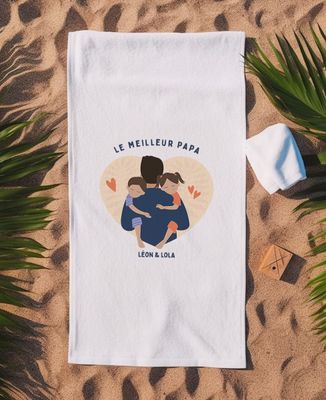 Serviette de bain Le meilleur Papa / Maman personnalisé - Cadeaux Papa, Cadeaux Maman, Future Maman