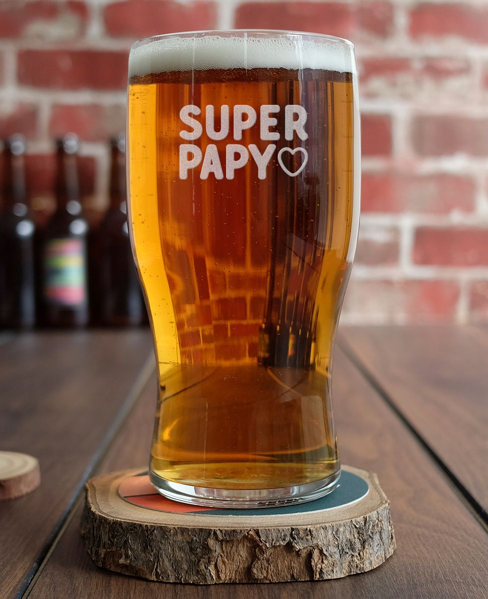 Verre à bière Super papy (gravé) - Apéro, Cadeaux Papy, Mariage