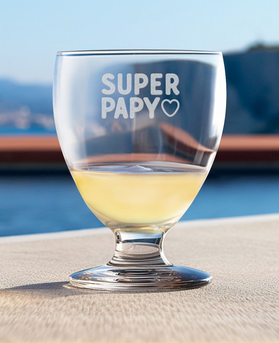 Verre à pastis Super papy (gravé) - Apéro, Cadeaux Papy
