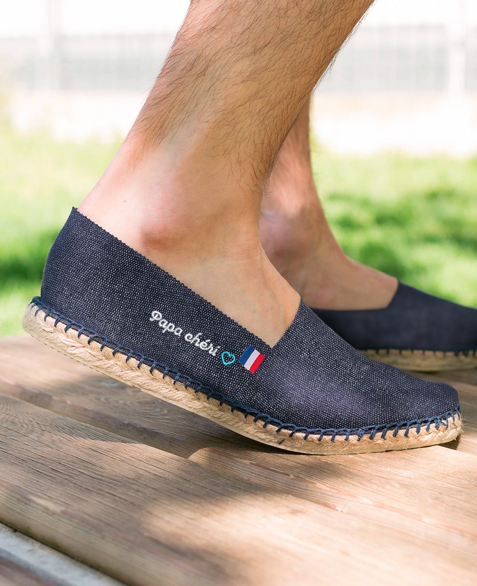 Espadrille Papa Chéri (brodé) - Cadeaux Papa