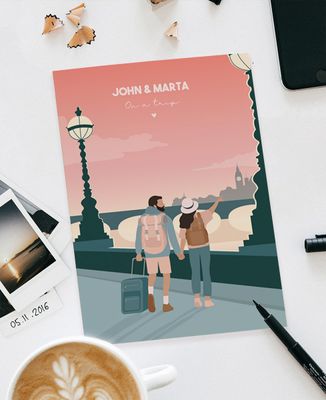 Notebooks Customized couple sightseeing - Couple gifts