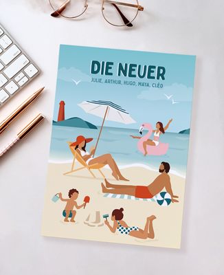 Notizbücher Familie am Strand individualisiert