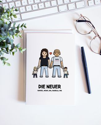 Notizbücher Individualisierte Spielzeugfamilie - Papa-Geschenke, Geschenke Mama, Geschenk Opa, Geschenke Oma