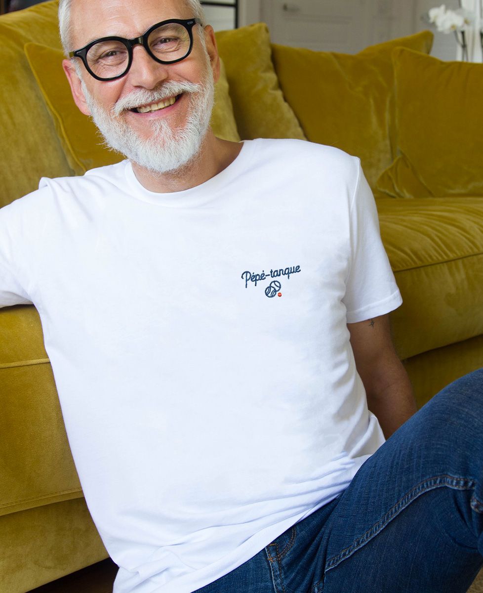 T-shirt homme Pépé-tanque (brodé) - Cadeaux Papy