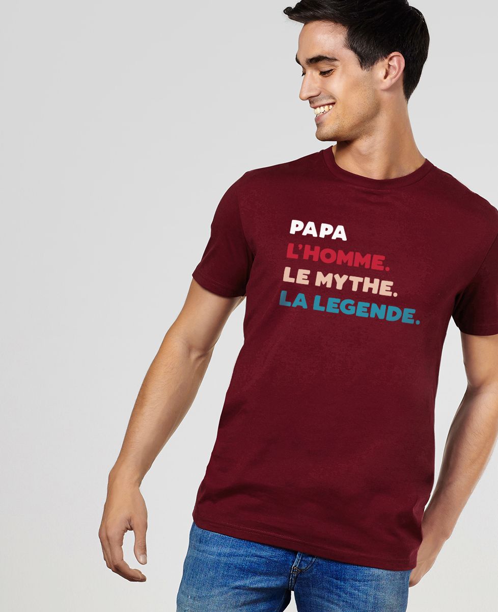 T-Shirt homme Papa l'homme le mythe la légende