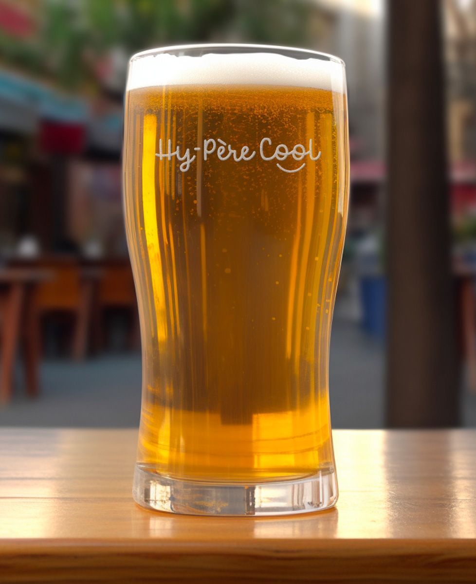 Verre à bière Hy-Père Cool (gravé) - Cadeaux Papa, Apéro, Mariage