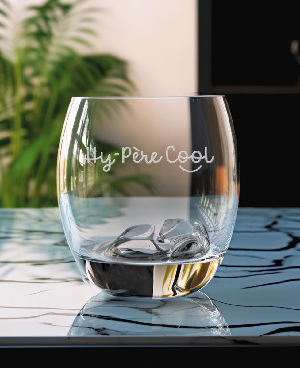 Verre à whisky Hy-Père Cool (gravé) - Cadeaux Papa, Apéro, Mariage