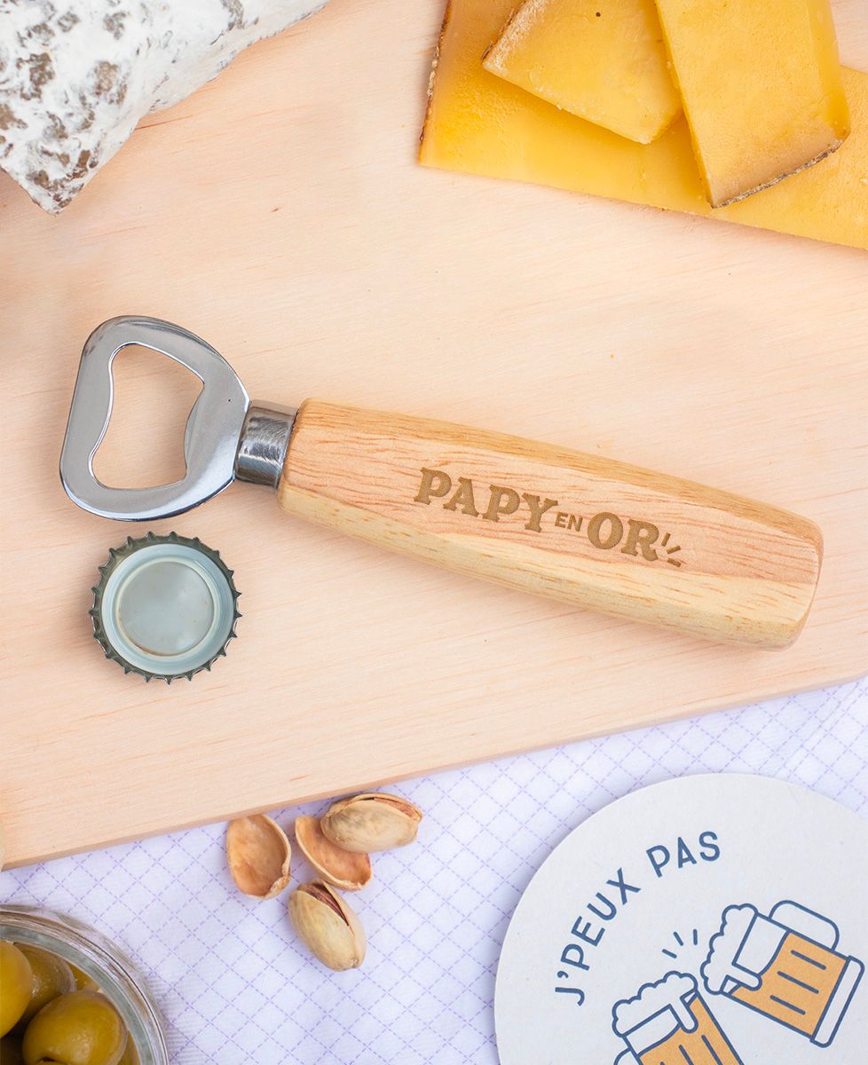 Décapsuleur Papy en or (gravé) - Apéro, Cadeaux Papy