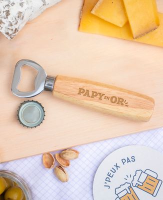 Décapsuleur Papy en or (gravé) - Apéro, Cadeaux Papy