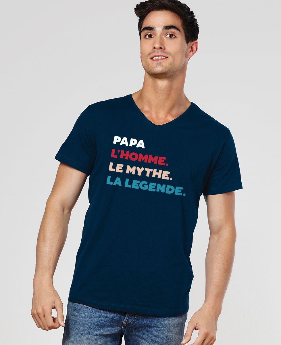 T-Shirt homme Papa l'homme le mythe la légende