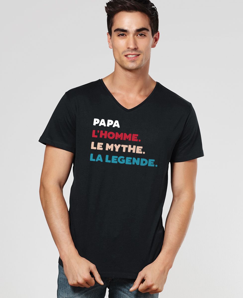 T-Shirt homme Papa l'homme le mythe la légende