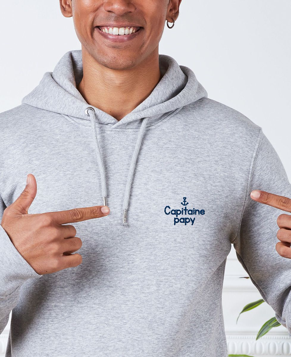 Hoodie homme Capitaine papy (brodé) - Cadeaux Papy