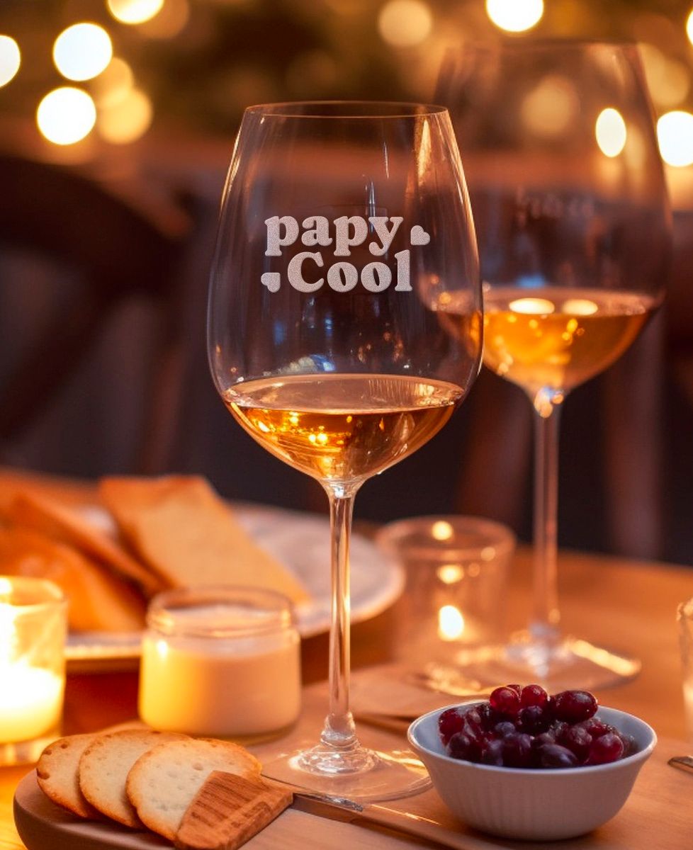 Verre à vin Papy cool (gravé) - Apéro, Cadeaux Papy, Mariage