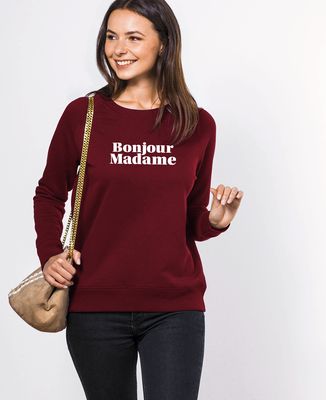Sweatshirt femme Bonjour Madame - Cadeaux Couple, Duo assortis