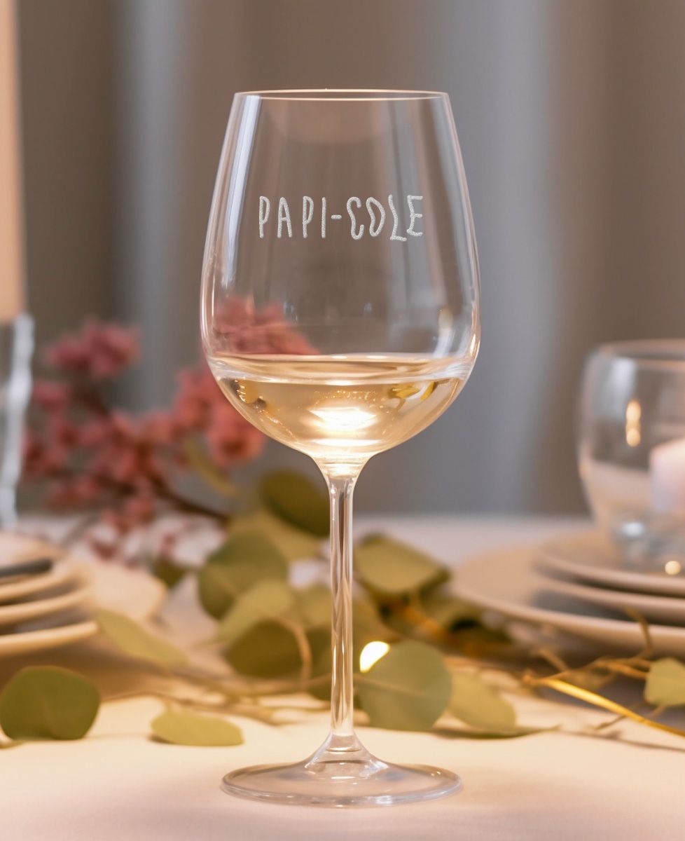 Verre à vin Papicole (gravé) - Apéro, Cadeaux Papy, Mariage