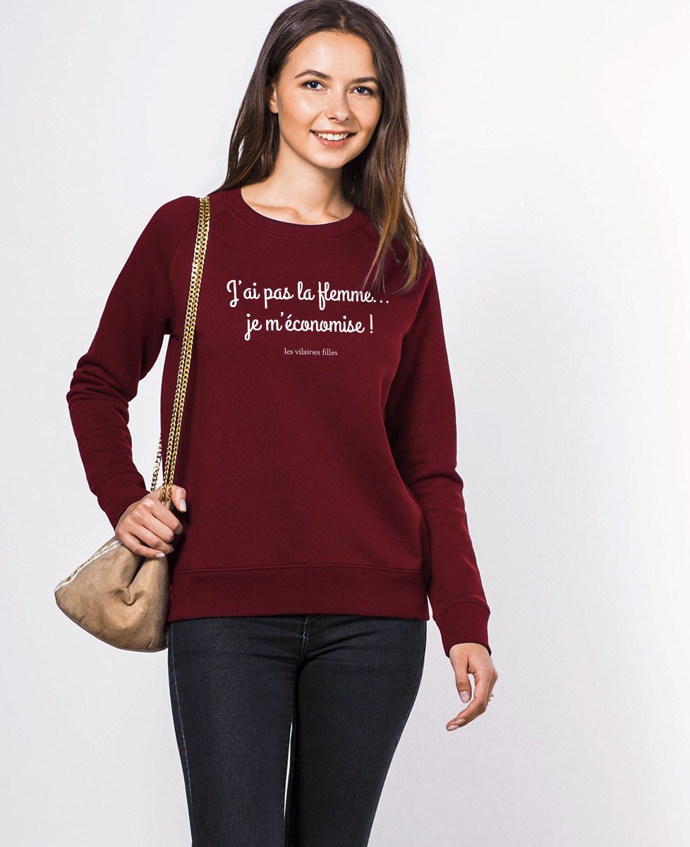 Sweatshirt femme J'ai pas la flemme