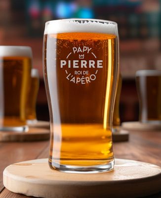 Verre à bière Papy perso, roi de l'apéro - Apéro, Cadeaux Papy, Mariage