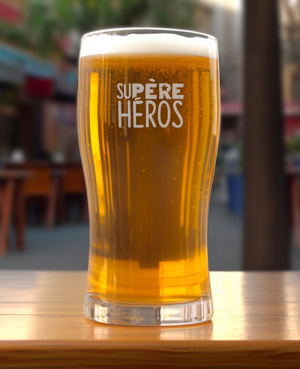 Verre à bière Su-Père Héros (gravé) - Apéro, Mariage