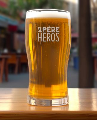 Verre à bière Su-Père Héros (gravé) - Apéro, Mariage