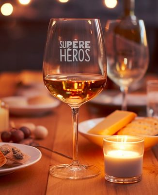 Verre à vin Su-Père Héros (gravé) - Apéro, Mariage
