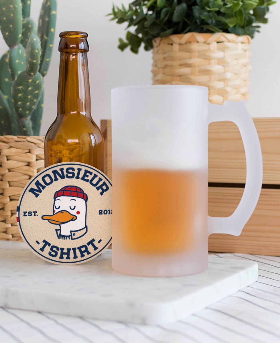 Chope de bière Rugbyman au visage personnalisé - Sport, Apéro, Rugby