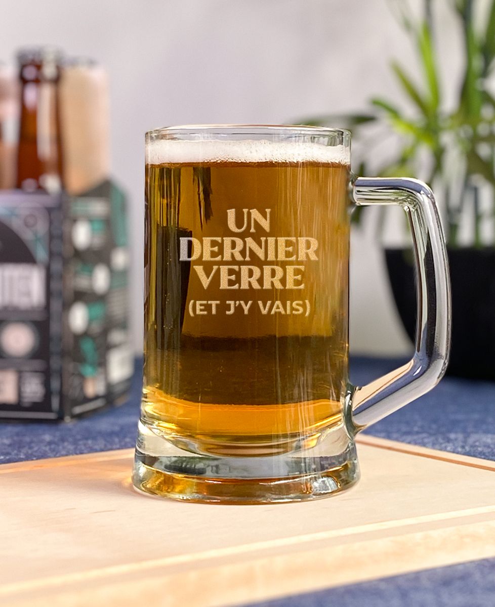 Chope de bière Un dernier verre (gravé) - Apéro
