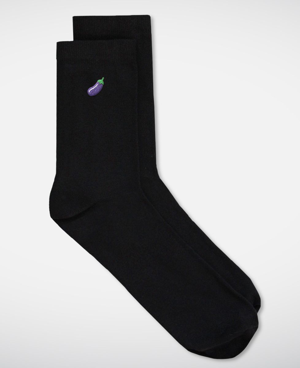 Chaussettes homme Aubergine (brodé) - Cadeaux Couple