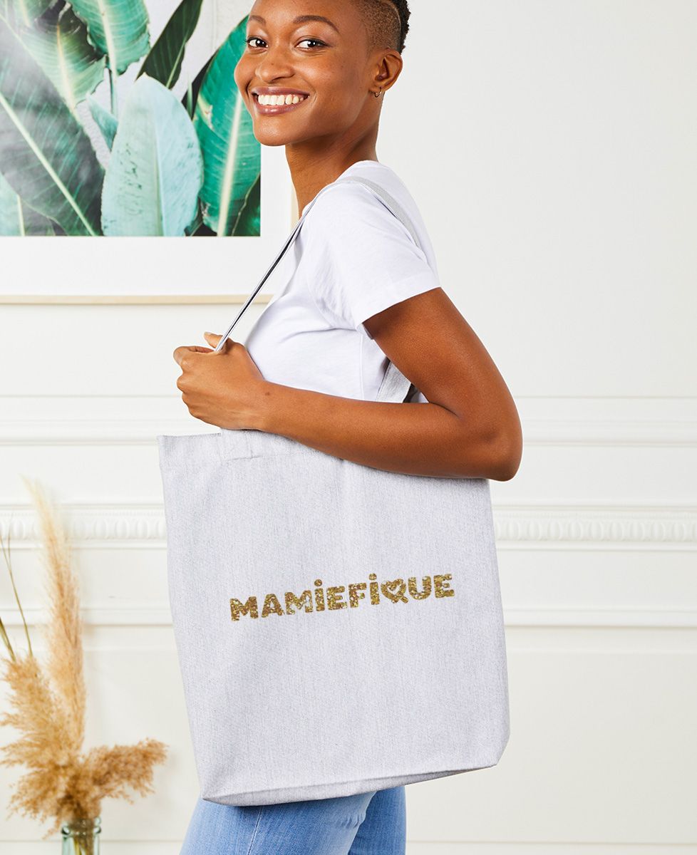 Tote bag Mamiefique (effet paillettes) - Cadeaux Mamie