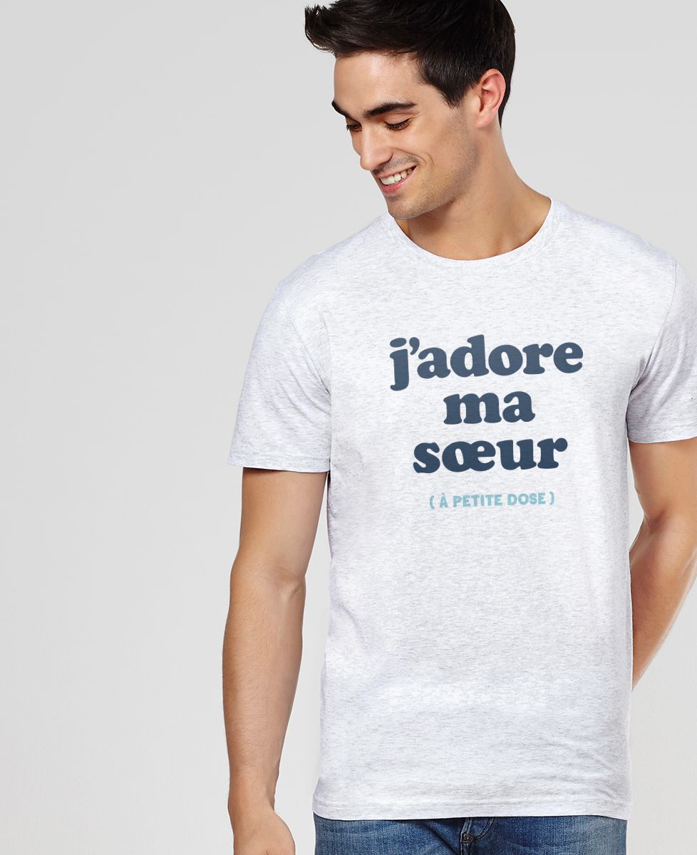 T-shirt homme J'adore ma soeur - Cadeau Soeur, Duo assortis