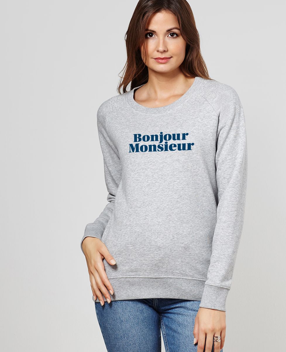 Sweatshirt femme Bonjour Monsieur - Cadeaux Couple, Duo assortis