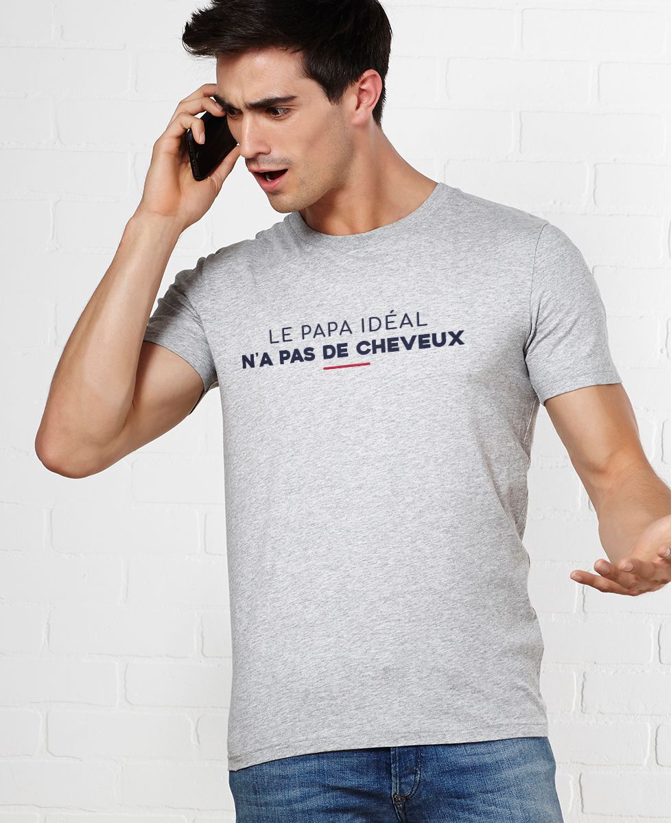 T-Shirt homme Le papa idéal n'a pas de cheveux