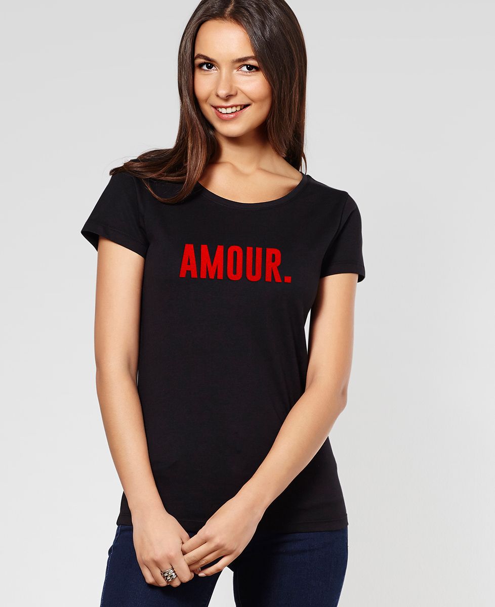 T-shirt femme Amour (effet velours) - Cadeaux Couple