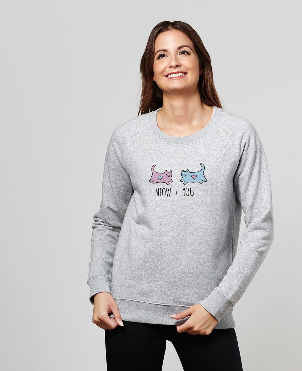 Sweatshirt femme Meow + You