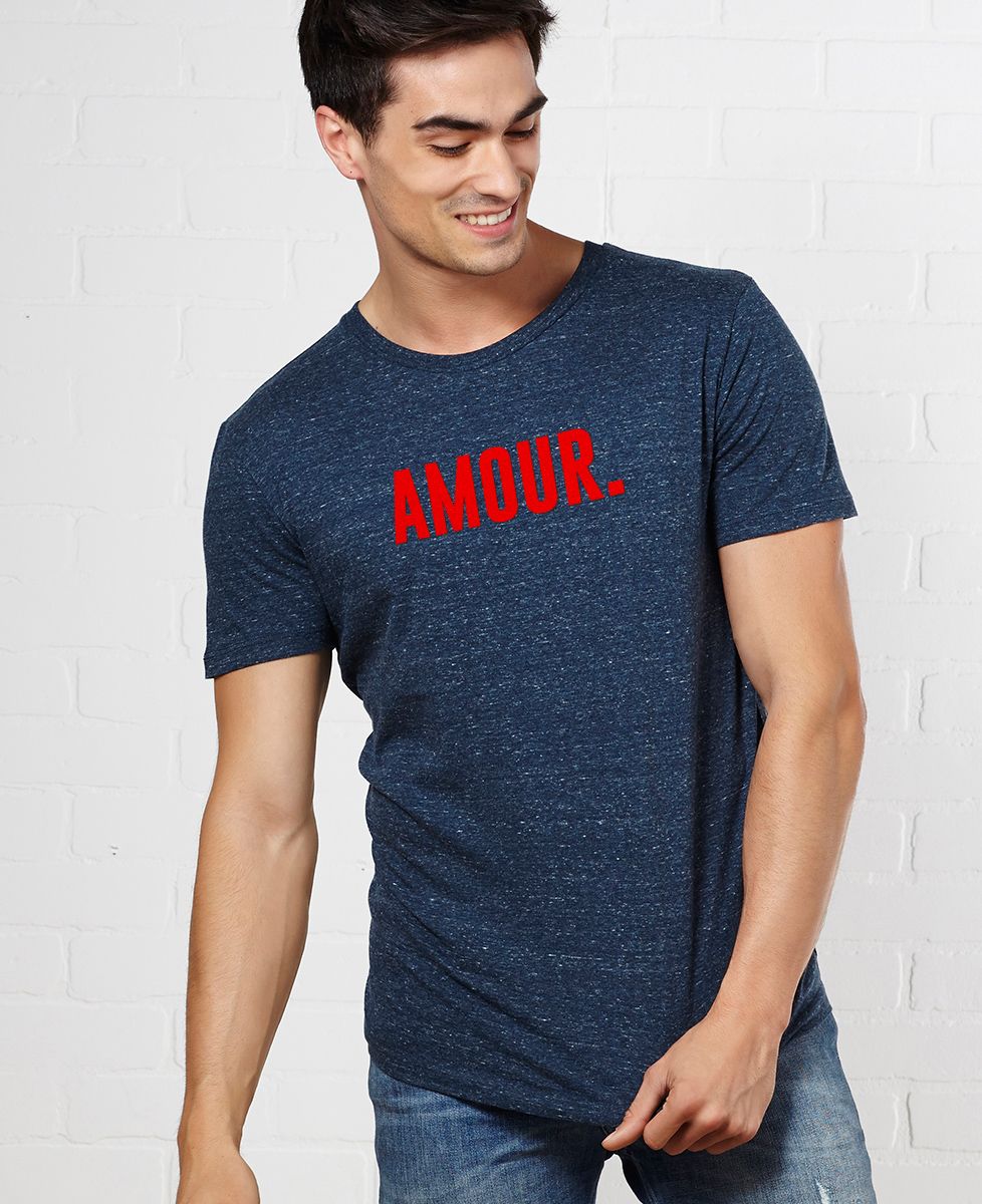 T-shirt homme Amour (effet velours) - Cadeaux Couple