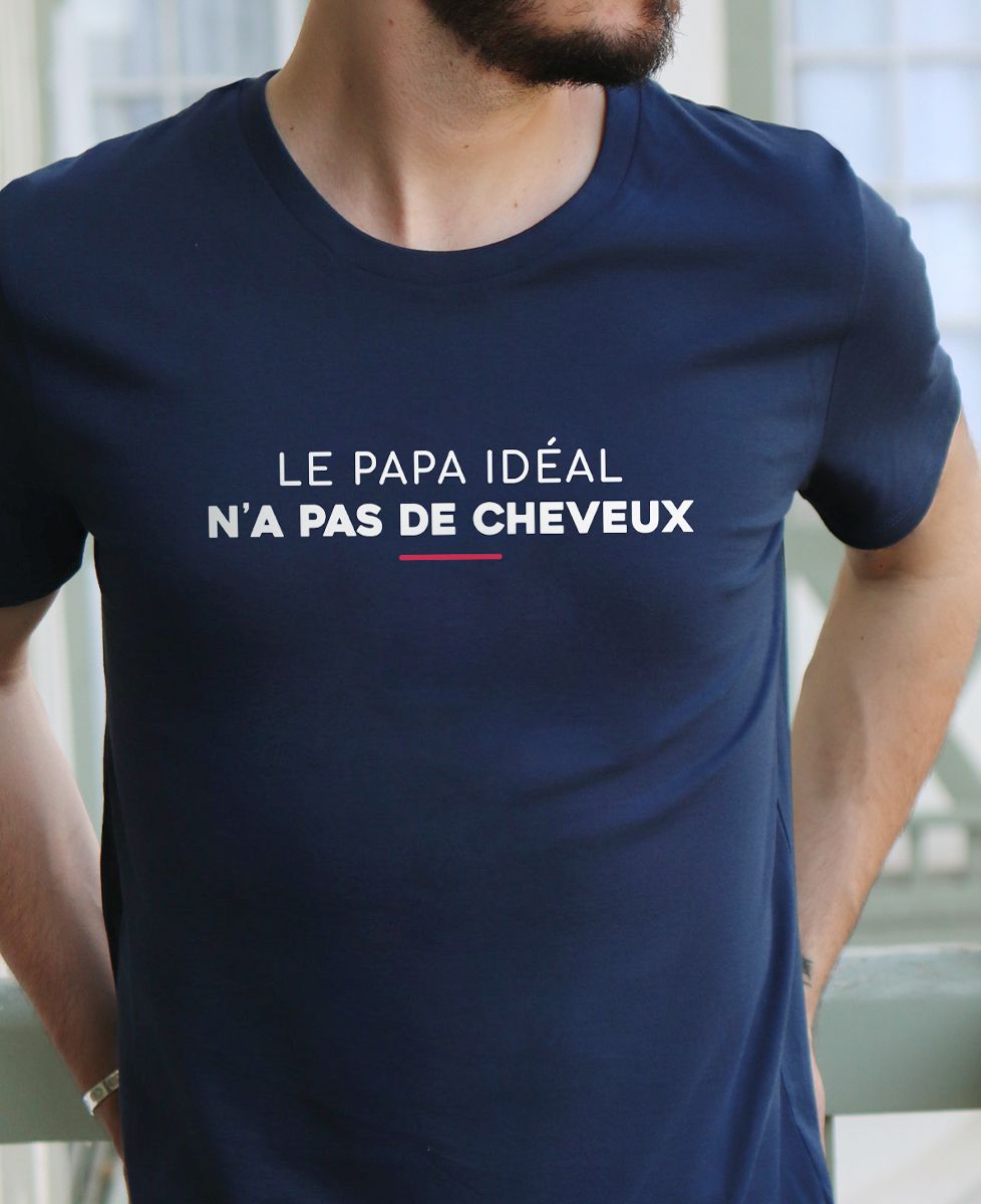 T-Shirt homme Le papa idéal n'a pas de cheveux