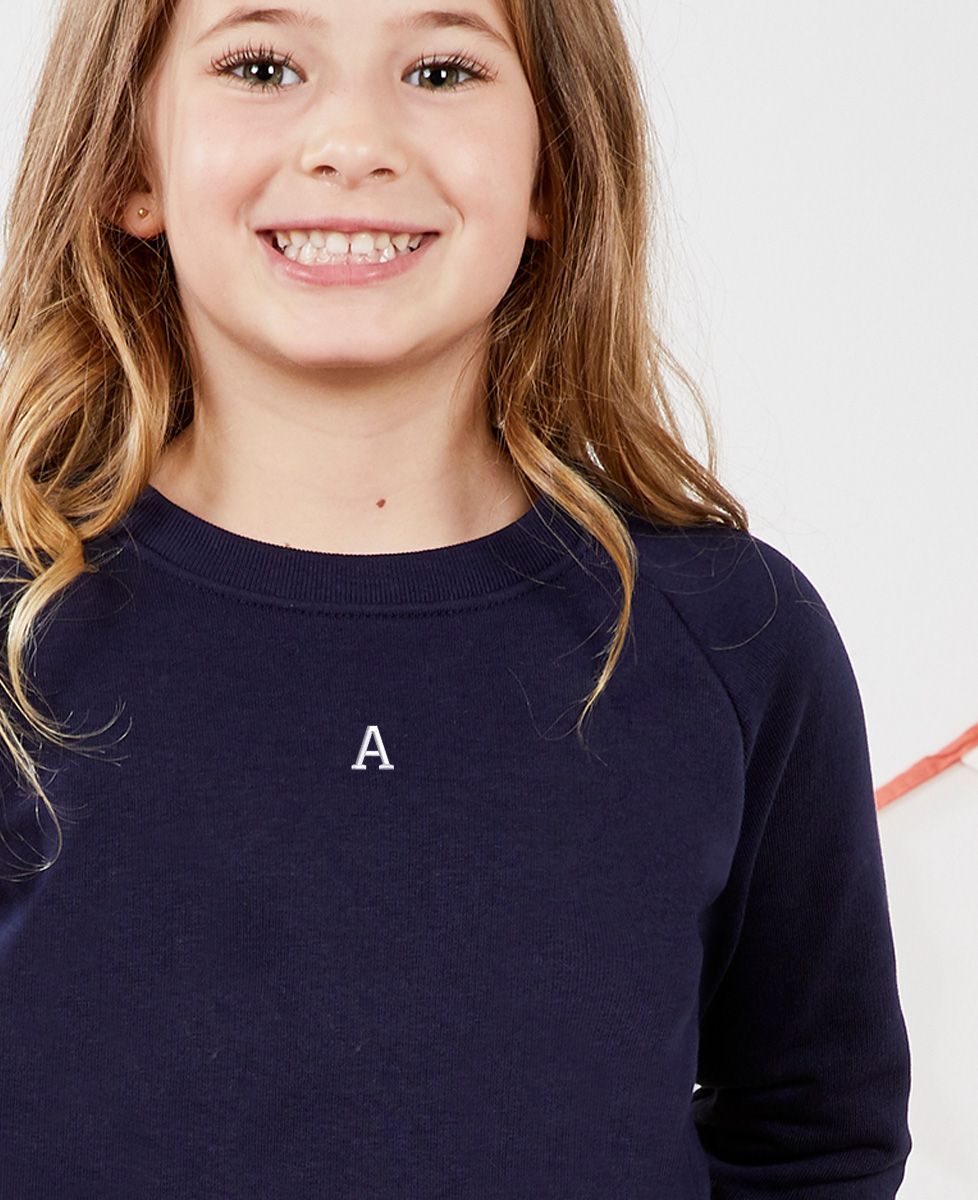 Felpa da bambino con iniziali ricamate personalizzate Monsieur
