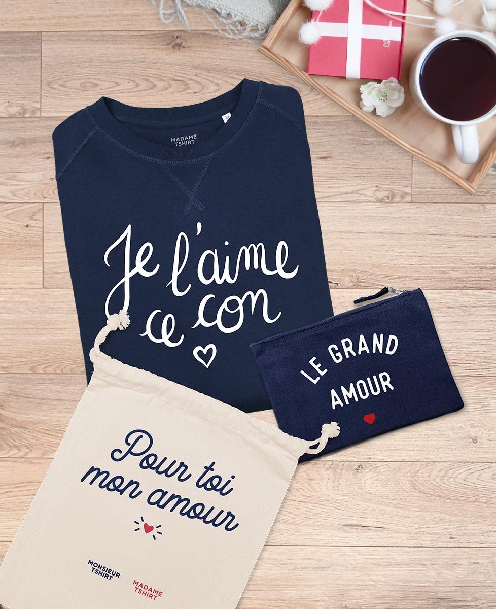 Coffret Sweatshirt je l'aime ce con