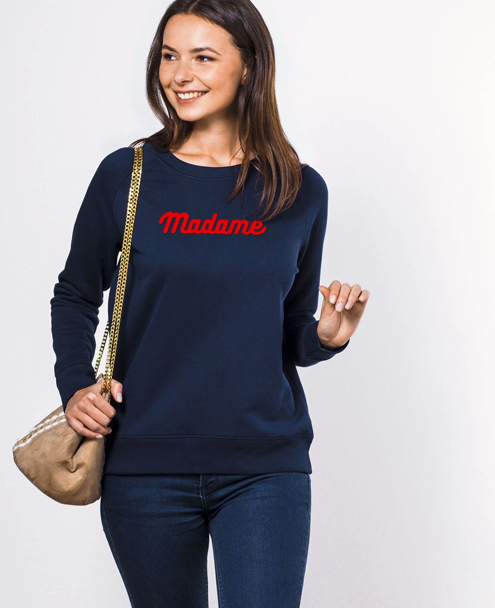 Sweatshirt femme Madame (effet velours) - Cadeaux Couple, Mariage