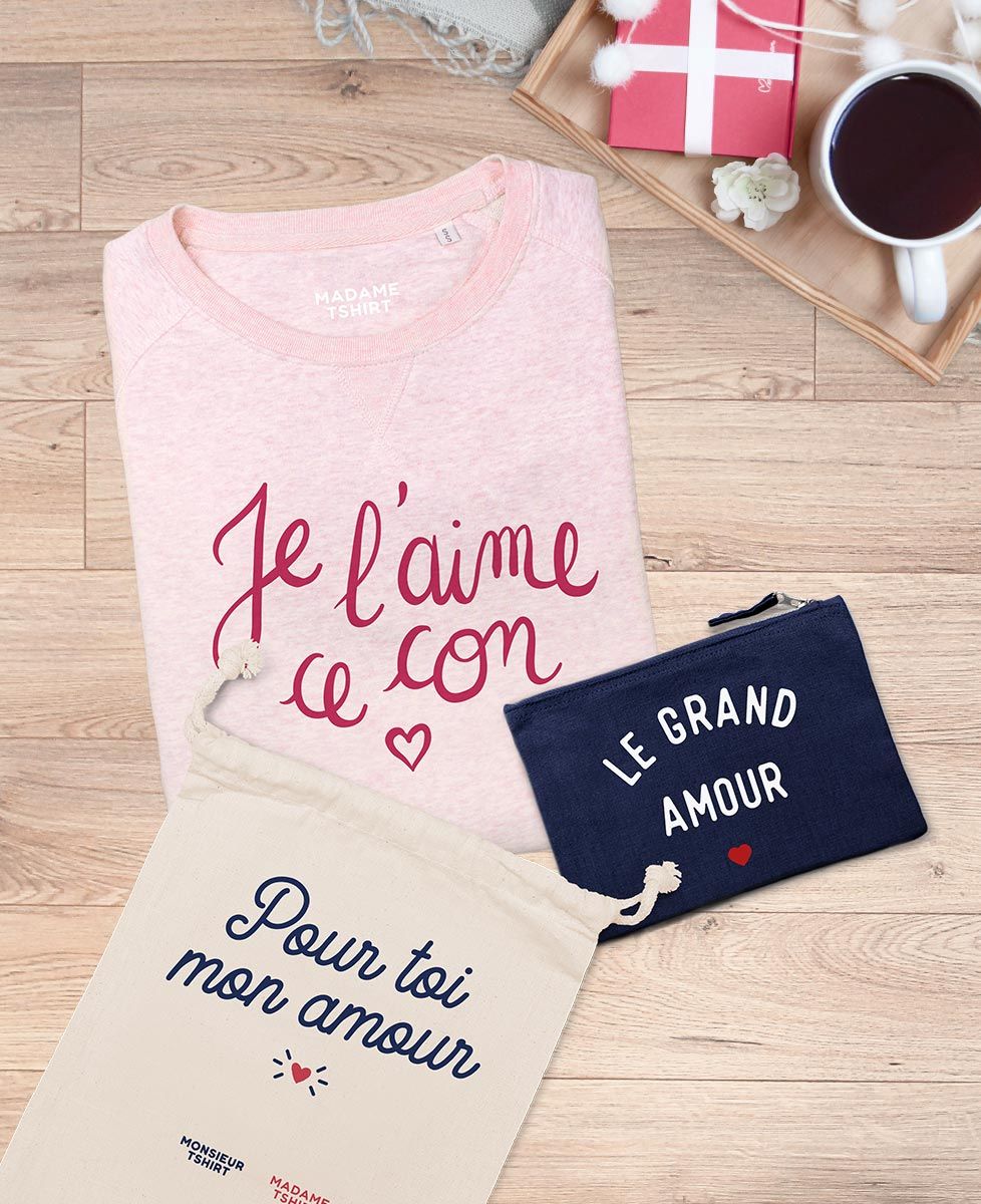 Coffret Sweatshirt je l'aime ce con