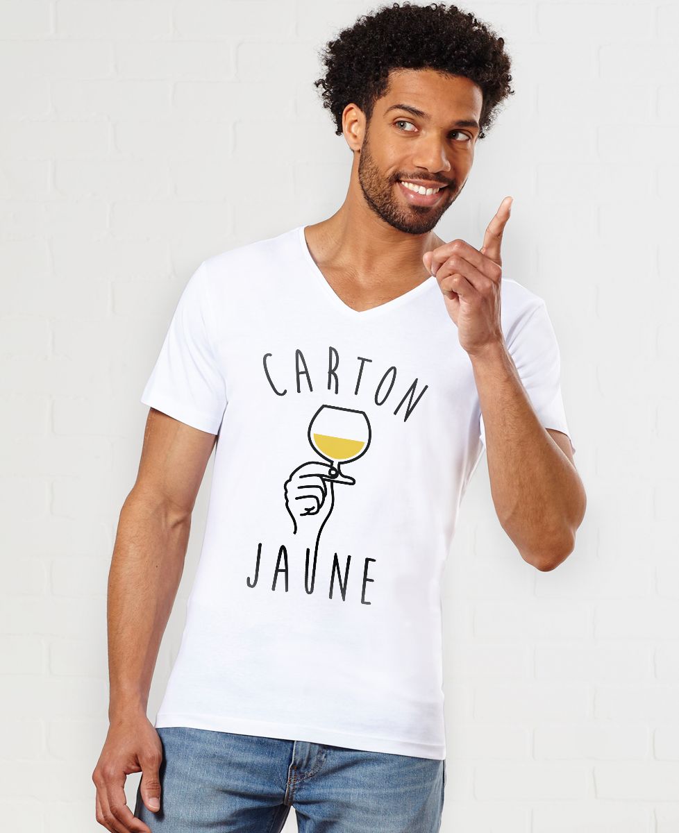 T-Shirt homme Carton jaune