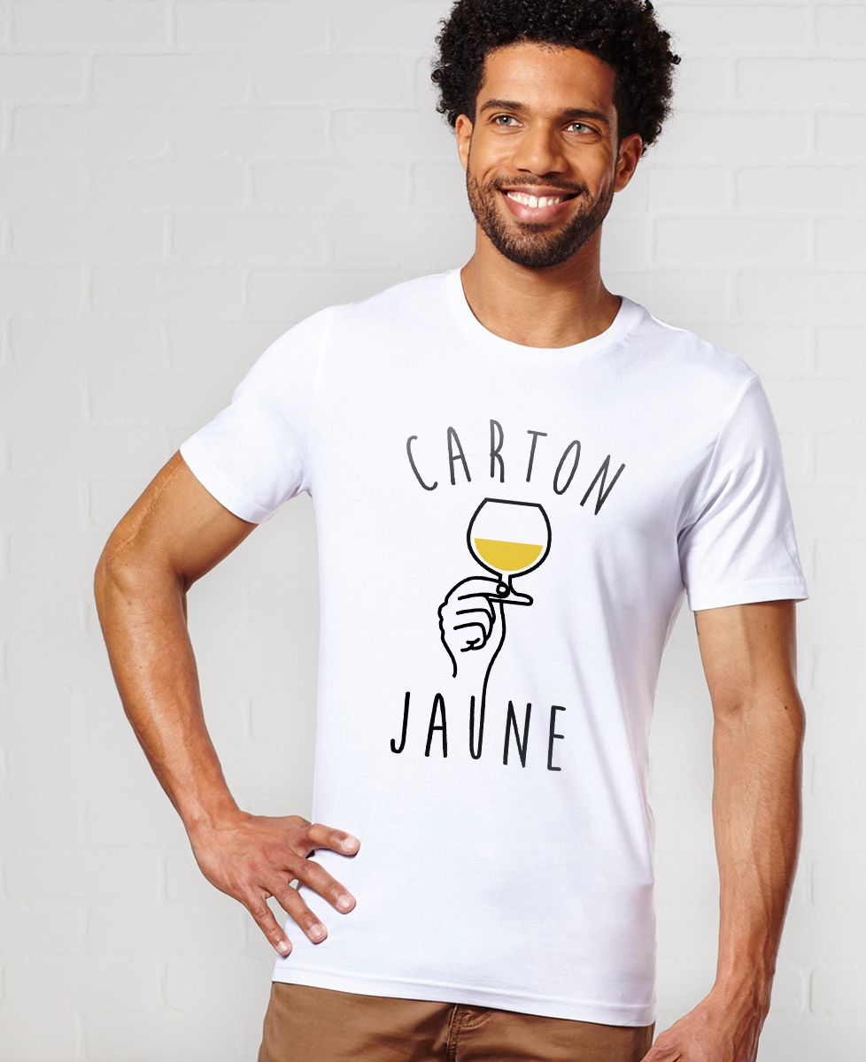 T-Shirt homme Carton jaune