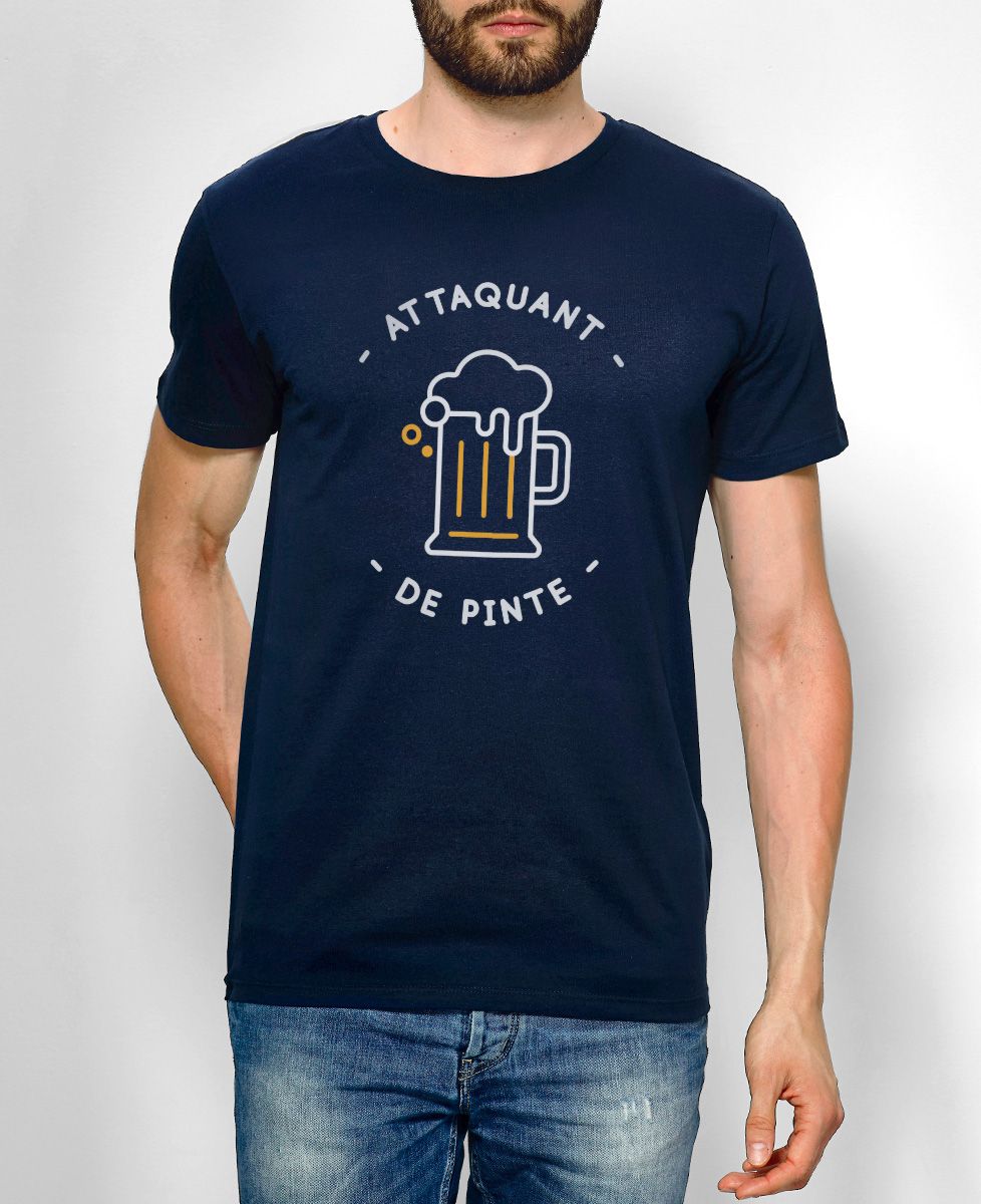 T-shirt homme Attaquant de pinte - Sport, Apéro, Football